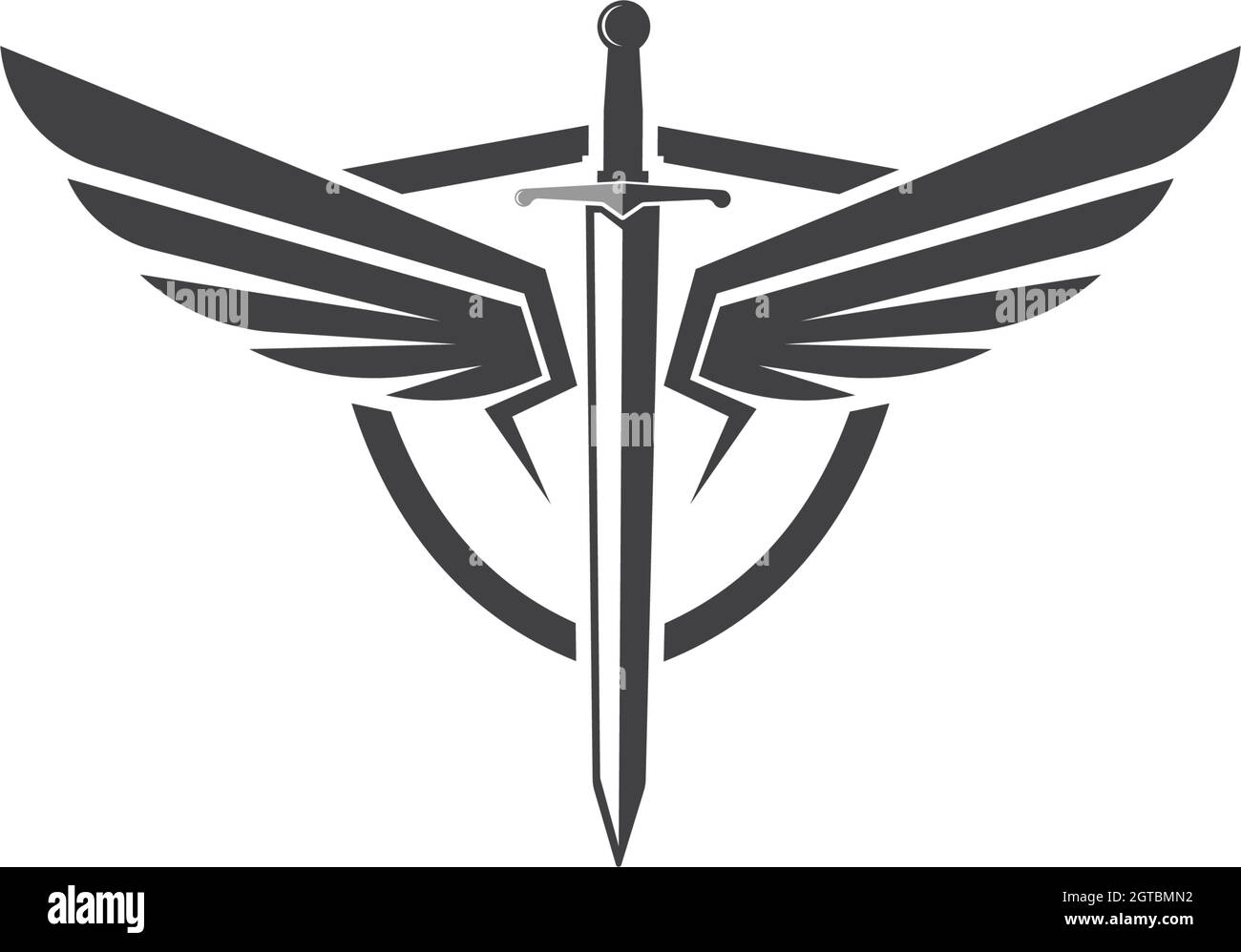 Free Vector Sword Wings Logo Design