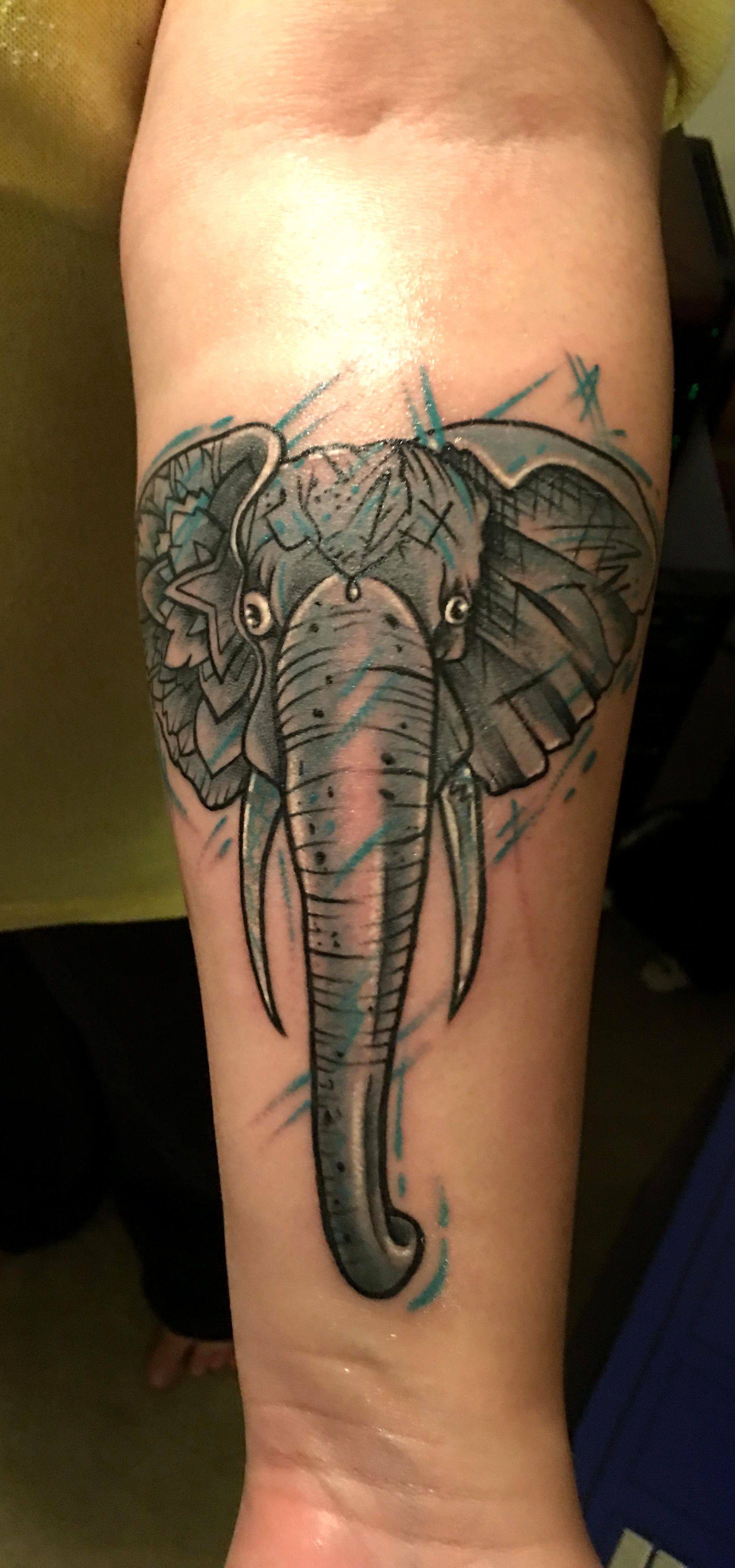 Fresh Abstract Elephant Forearm Tattoo Done By Gerardo At Gerardo S