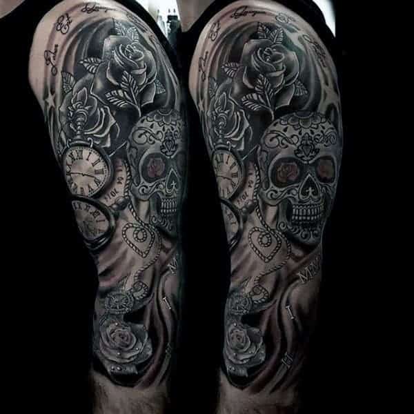 Full Back Mexican Skull Tattoo For Men Photo 4 Sugar Skull Tattoos