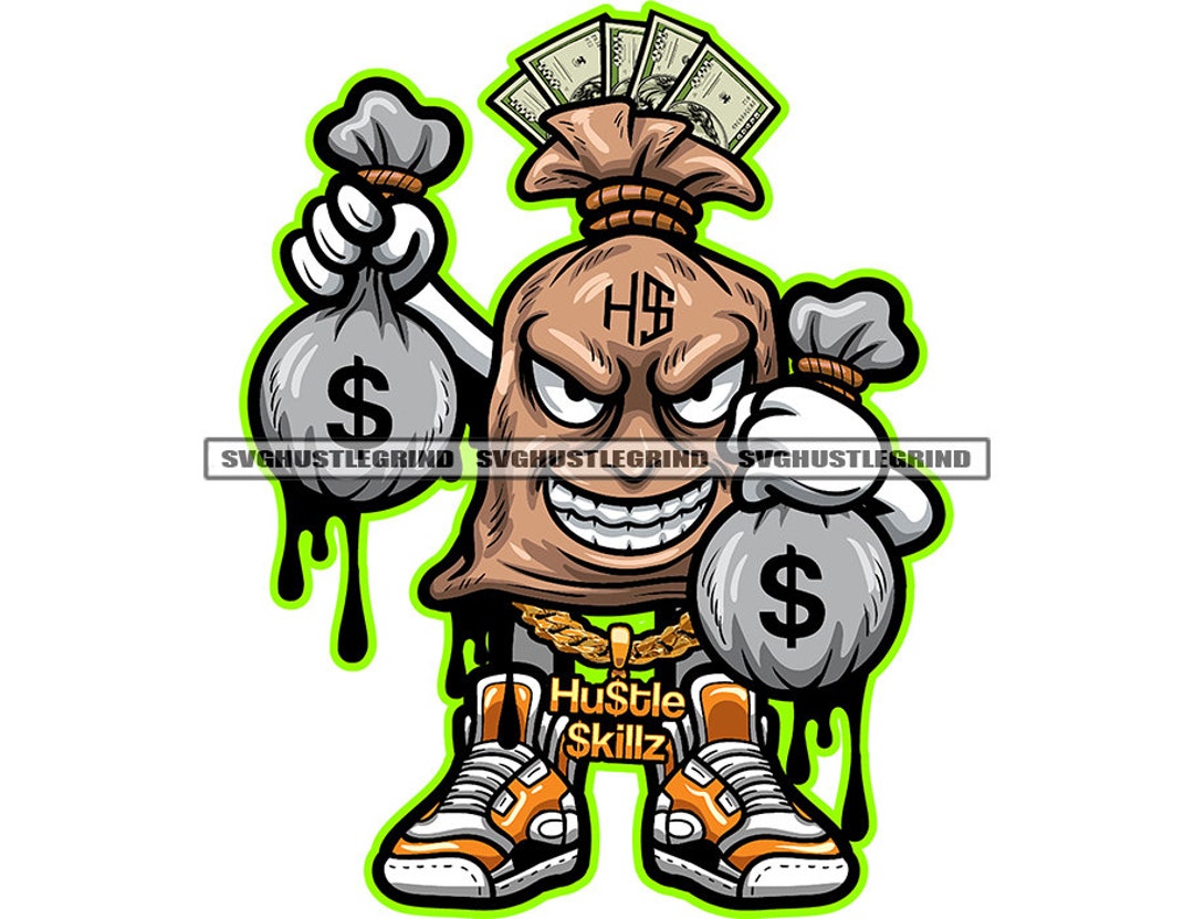 Gangster Money Bag Cartoon Etsy