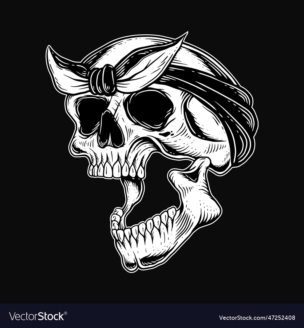 Gangster Skull Tattoo Royalty Free Vector Image