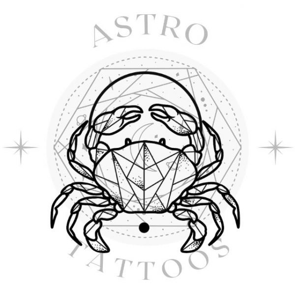 Geometric Crab Cancer Tattoo Design Astro Tattoos