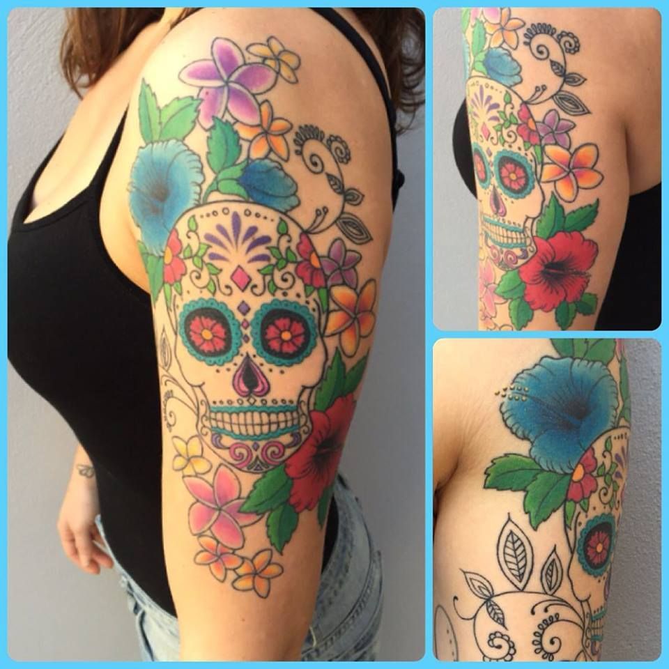 5 Stunning Girly Sugar Skull Tattoo Ideas