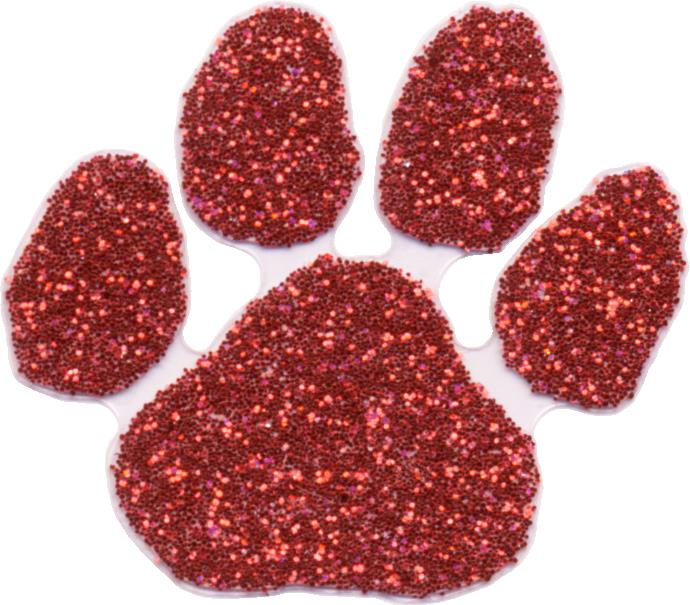 Glitter Red Paw Print Temporary Tattoo