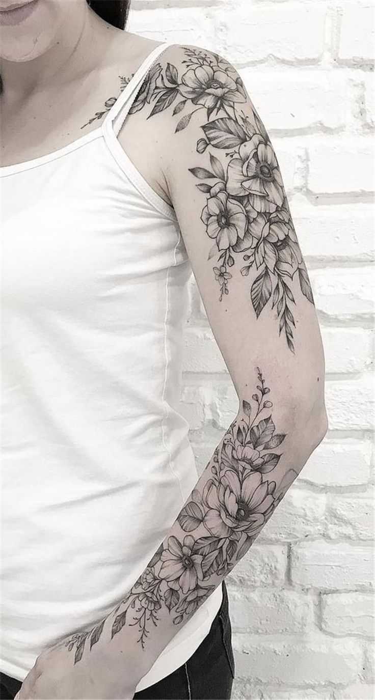 Gorgeous And Stunning Sleeve Floral Tattoo To Make You Stylish Awesome