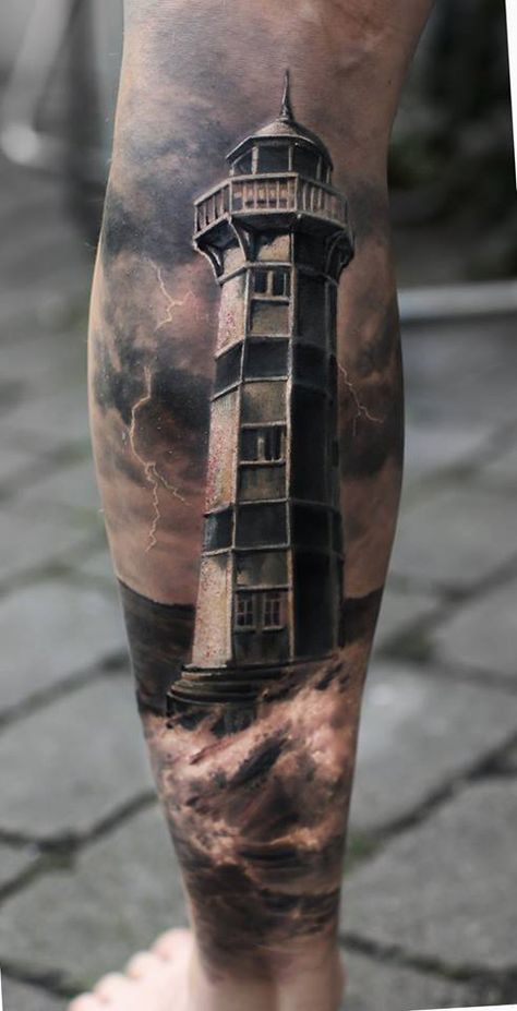 Gorgeous Lighthouse Tattoo Artist Pavel Roch Tatuajes De Faro