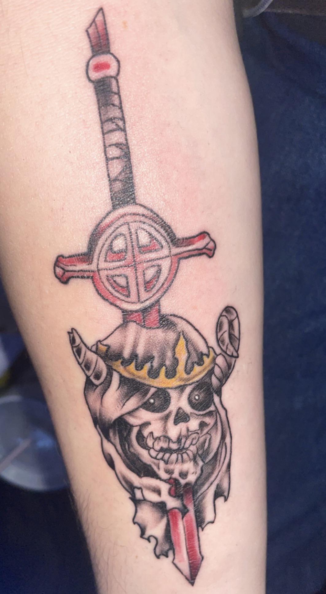 Got A Tattoo Of The Lich King With Finn S Demon Blood Sword Going