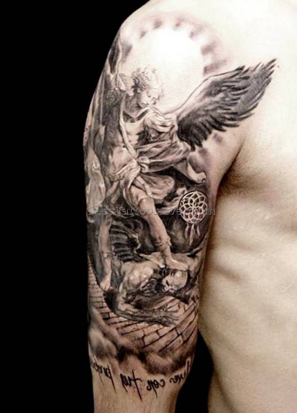 Guardian Angel Forearm Tattoos For Men Guardian Angel Warrior Angel