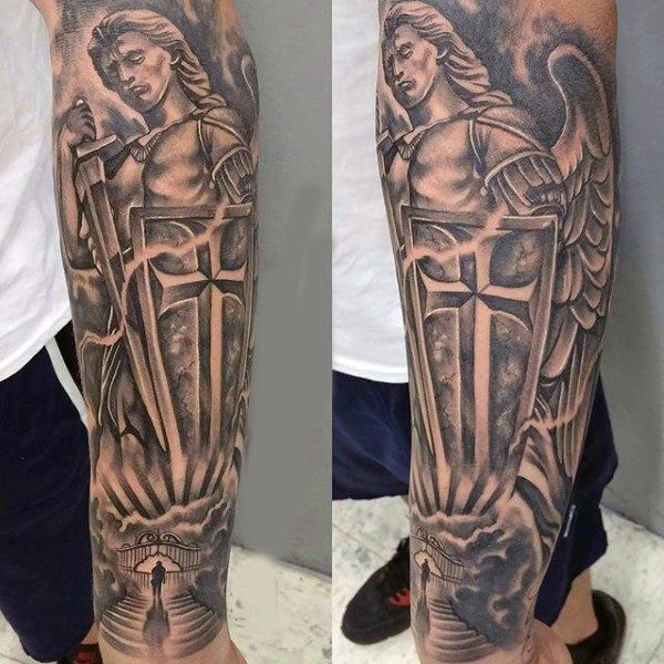 Guardian Angel Tattoo Half Sleeve Tattoos Forearm Angel Tattoo Men