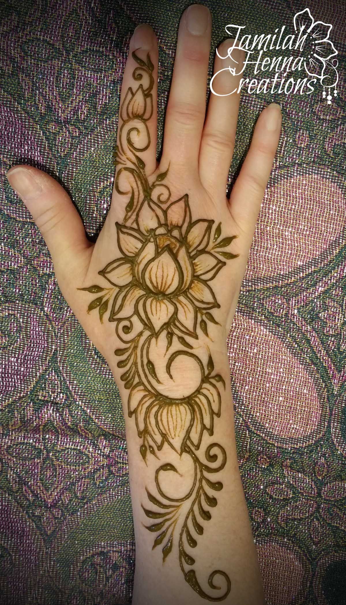 Happy Lotus Henna Www Jamilahhennacreations Com Henna Tattoo Designs