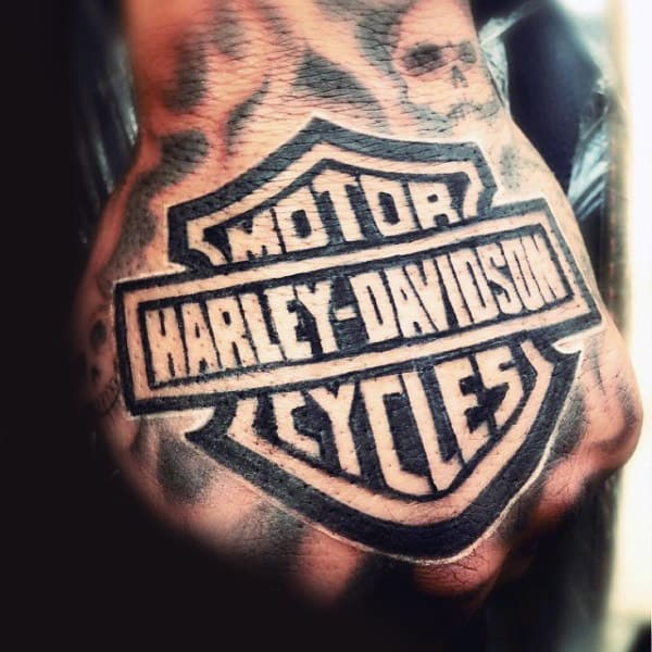 Harley Davidson Hand Tattoo