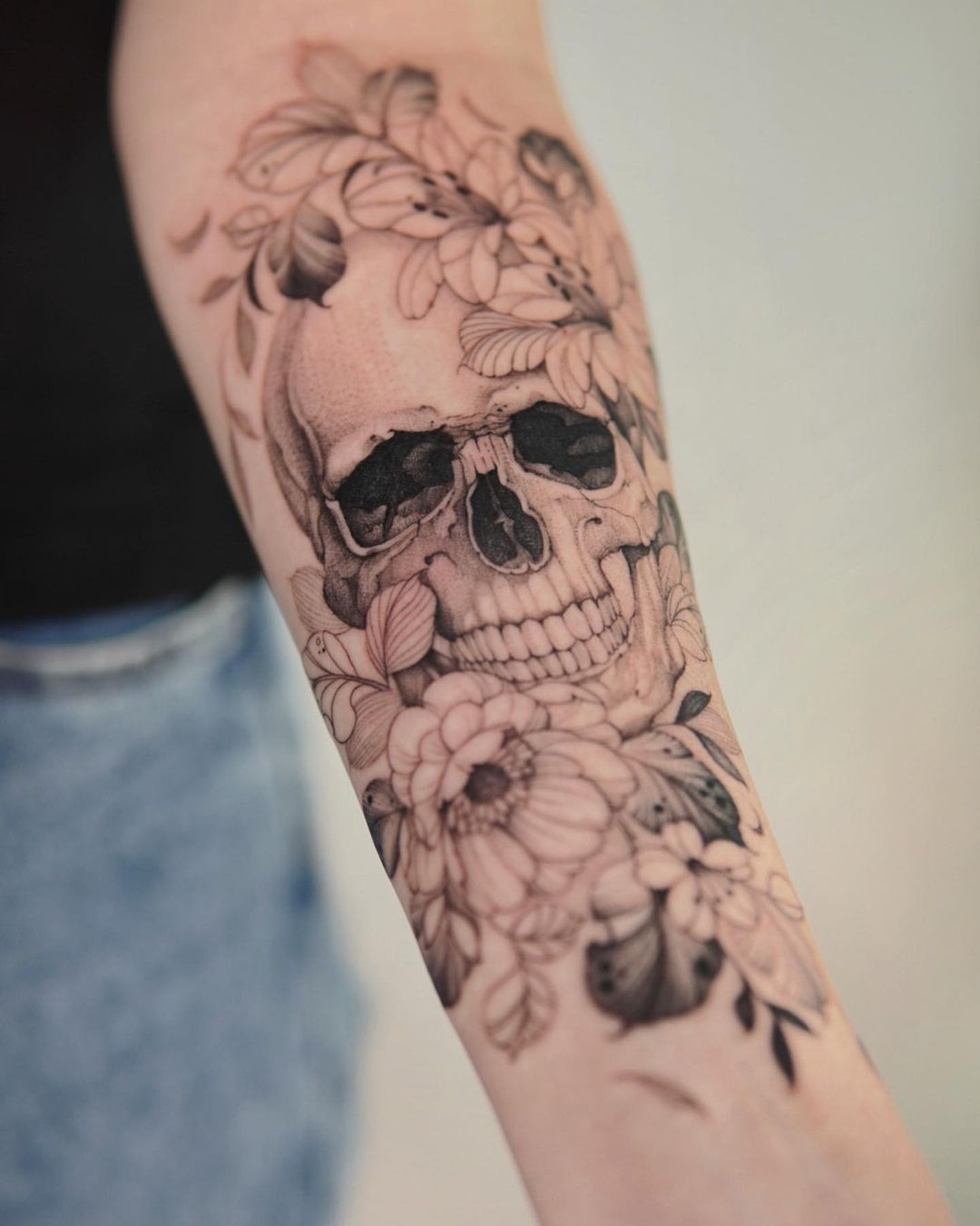 Hartt Floral Tattoo On Instagram Detalhes Flower Skull