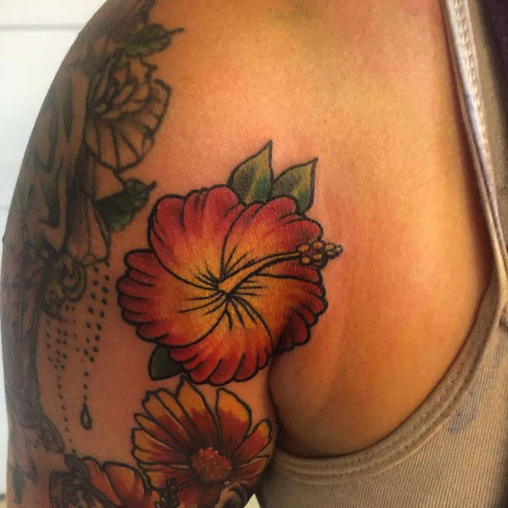 Hawaiian Flower Tattoos On Thigh Best Flower Site