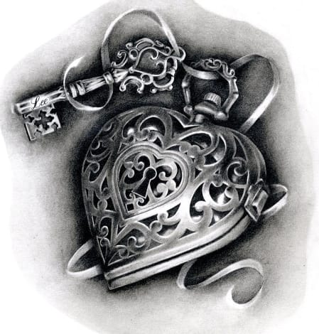 Heart Lock And Key 03 By Dfmurcia Key Tattoo Designs Heart Lock