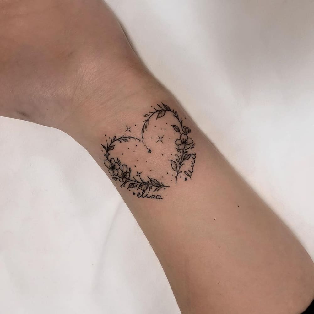 Heart Star Wrist Tattoos