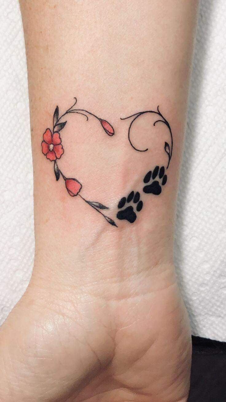 Heart Tattoo With Paw Print: Meaningful Ink for Pet Lovers