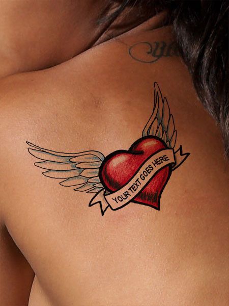 Heart Wing Tattoos