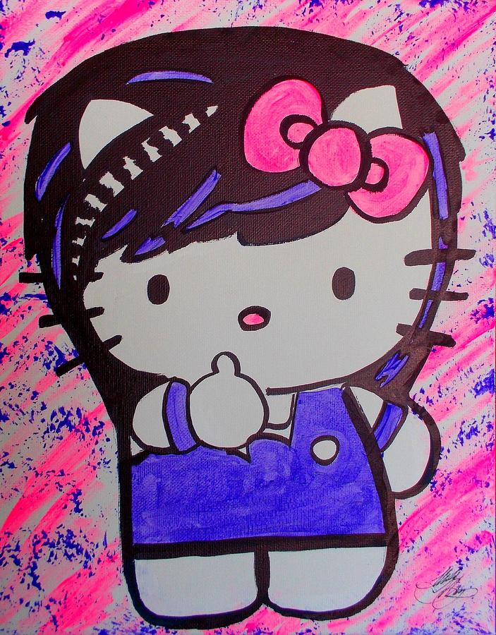 Hello Kitty Scene Painting By Marisela Mungia Fine Art America