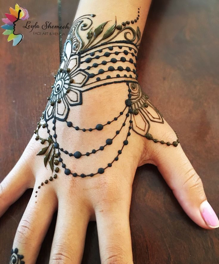 Henna Inspired Witchy Moon Stars Wrist Tattoo Henna Inspired Witchy