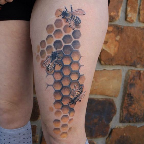 Honey I M Home Bee And Honeycomb Tattoo Tattoo Ideas And