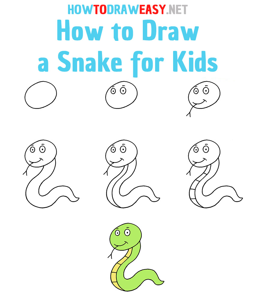 How To Draw A Snake Step By Step For Kids