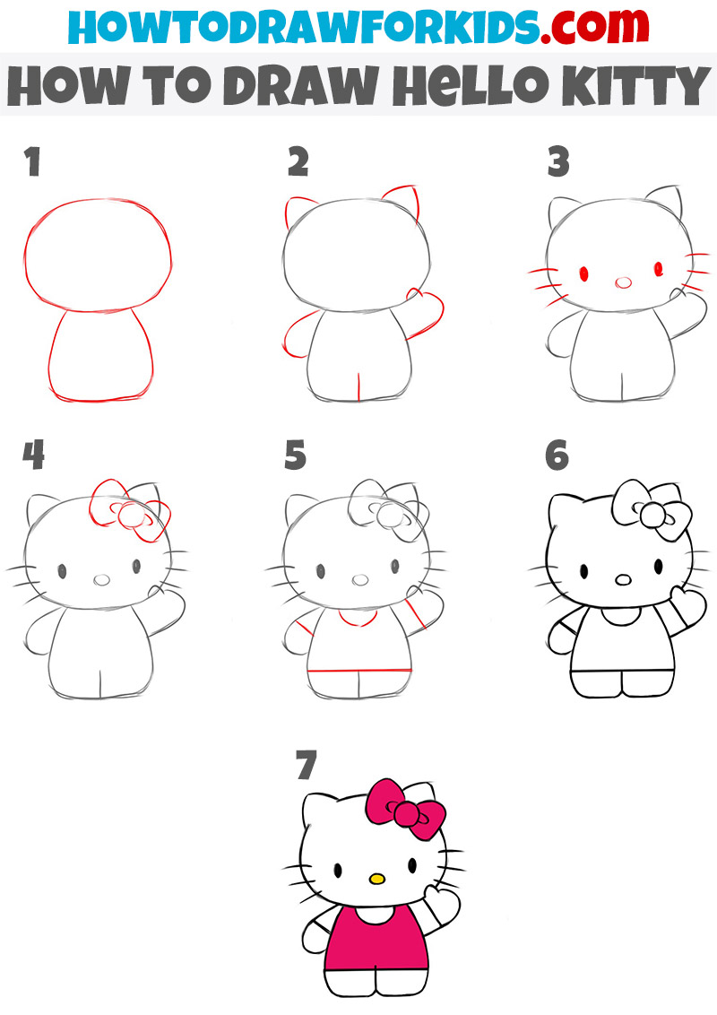 How To Draw Hello Kitty Easy Drawing Tutorial For Kids