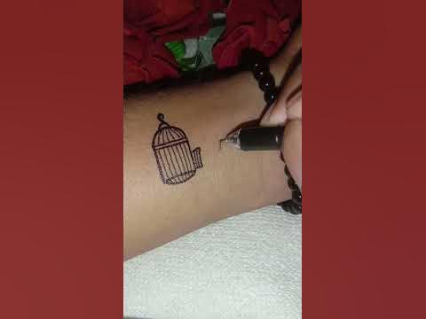 How To Make Cage And Birds Tattoo Bird Aur Pinjara Tattoo Kaise Banaye