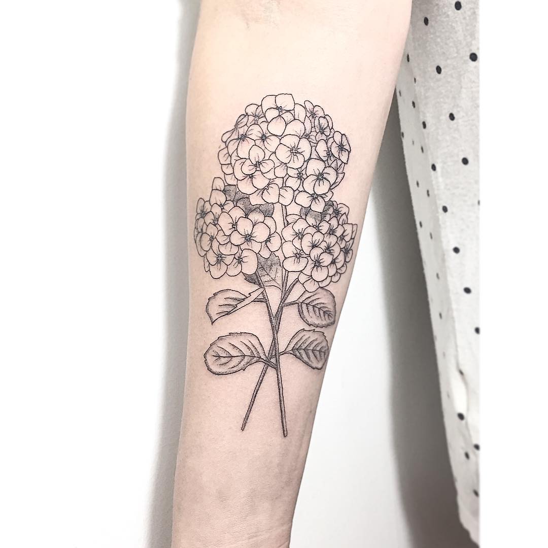 Black and White Hydrangea Tattoo Ideas Unveiled