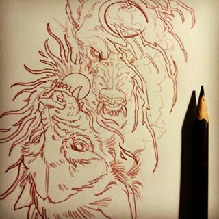 I Love This Style Of Skoll And Hati Norse Tattoo Nordic Tattoo Sketches