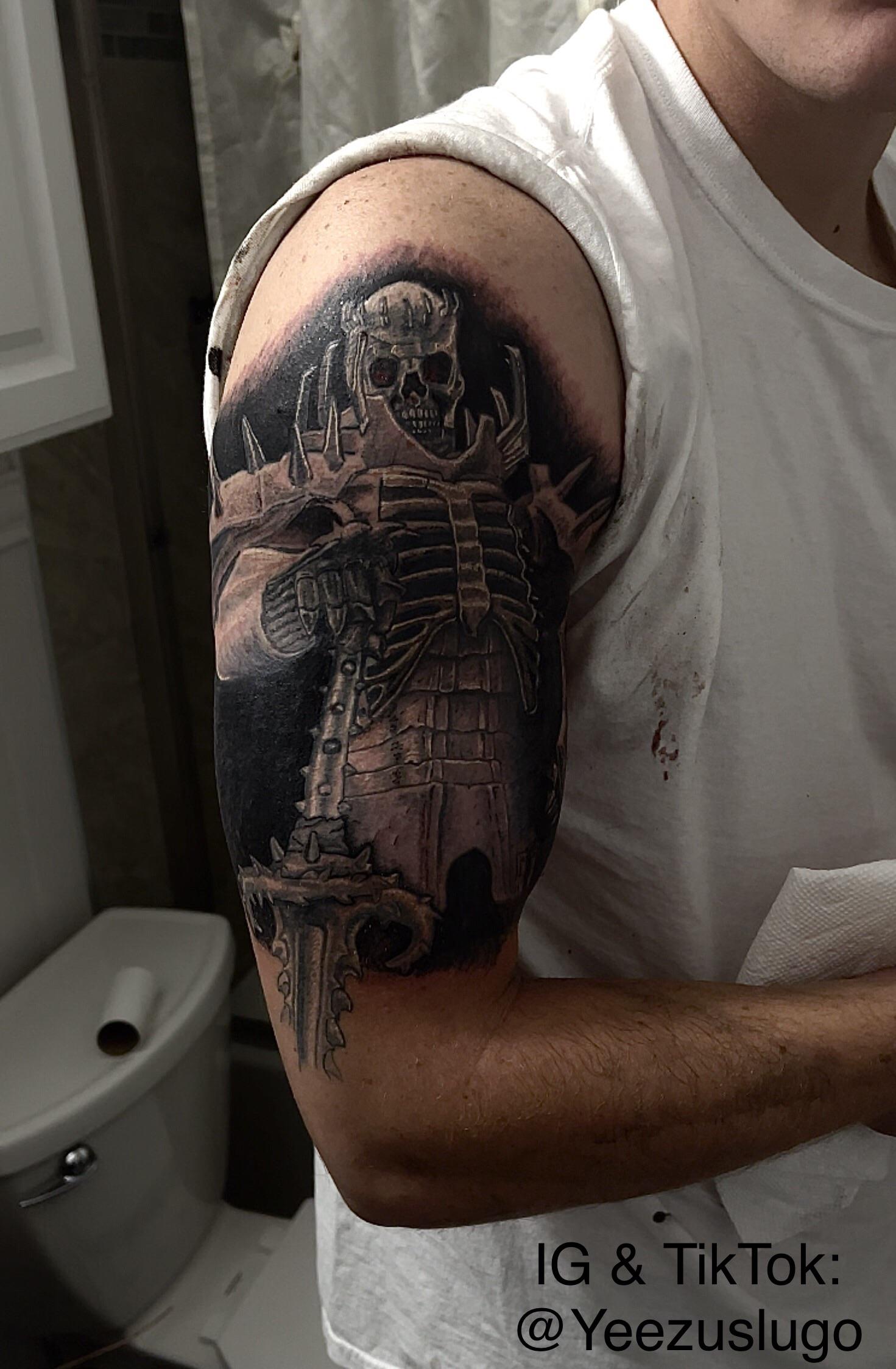 I Was Blessed Enough To Do A Skull Knight Tattoo I Can T Think Of A