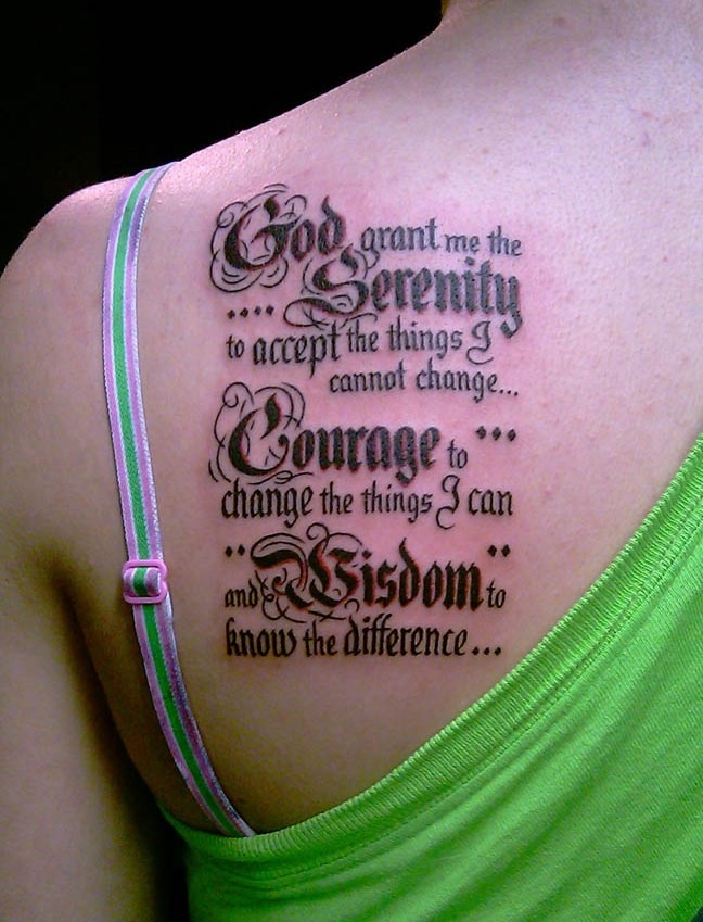 I Would Love To Get The Serenity Prayer Tattooed On My Side With A Few