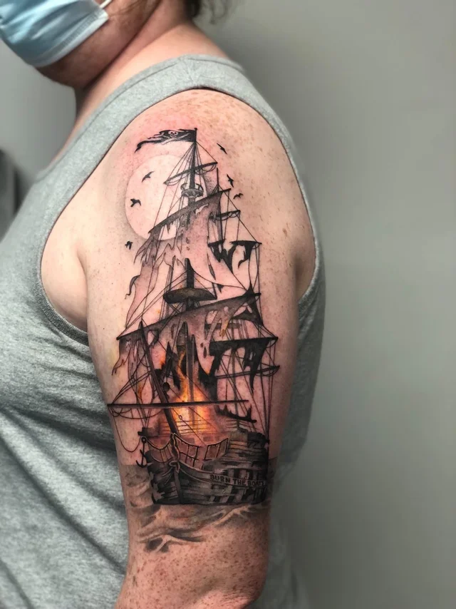 Image Result For Ocean Pirate Ship Tattoos Sleeve Tattoos Tattoo