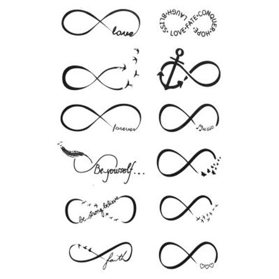 Infinity Symbol Family Temporary Tattoo Meaningful Quote Etsy