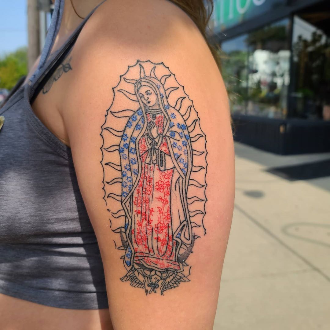 Inspirational Virgin Mary Tattoo Design Ideas Example Religious Tattoos