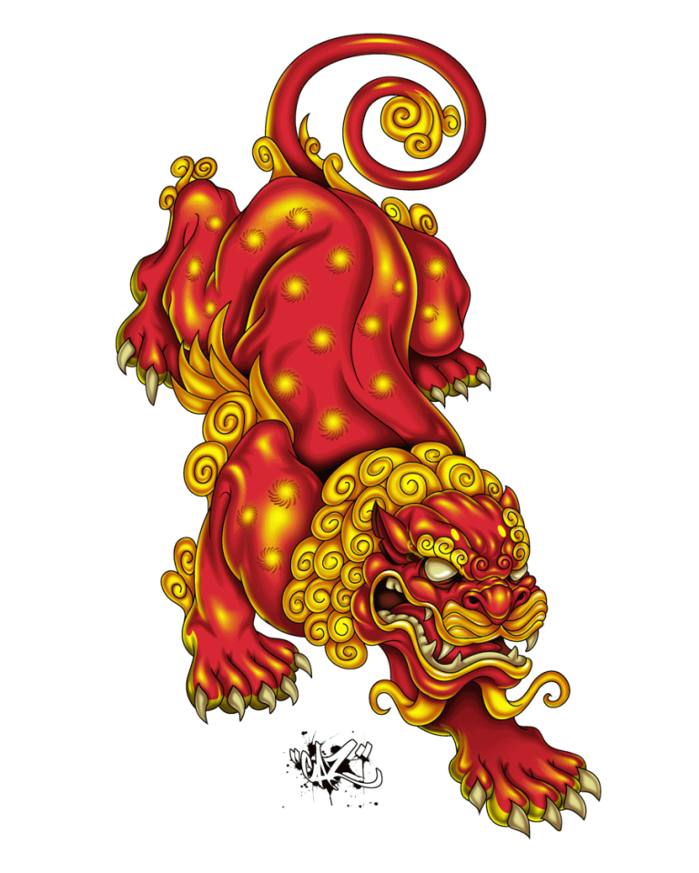 Japanese Fu Lion Tattoo