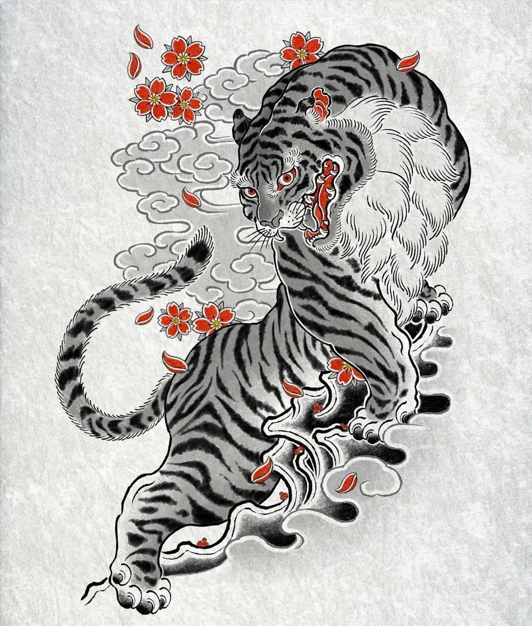 Japanese Tattoo Meanings Tiger Tora Red Crowned Irezumi