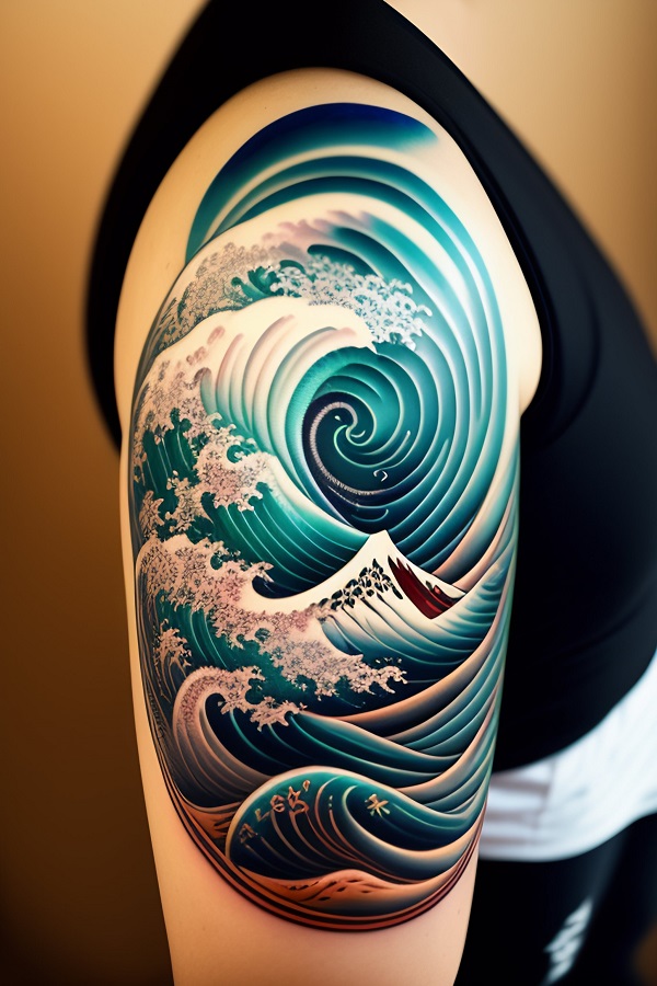 Japanese Wave Tattoo Designs With Meaning Art And Design Japanese