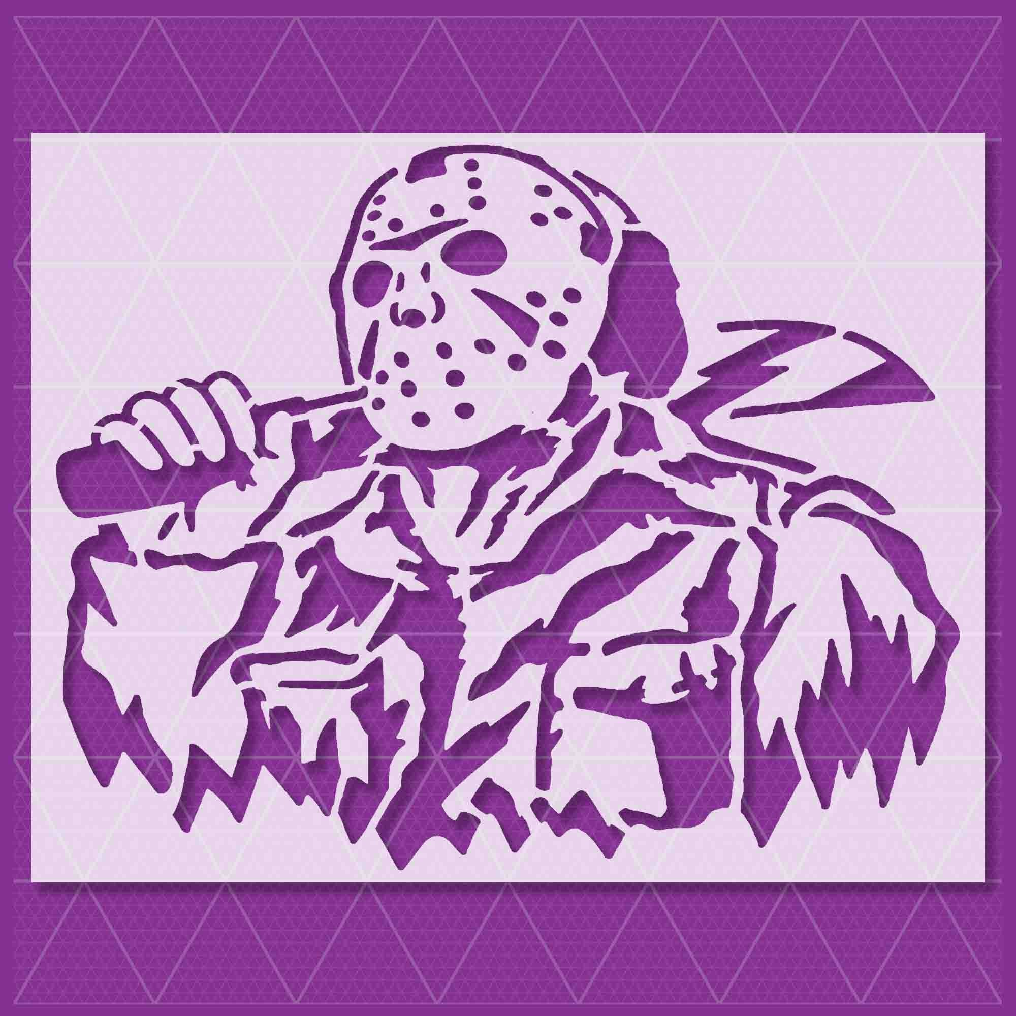 Jason Voorhees Stencil In 2023 Stencils Halloween Stencils Stencil Graffiti