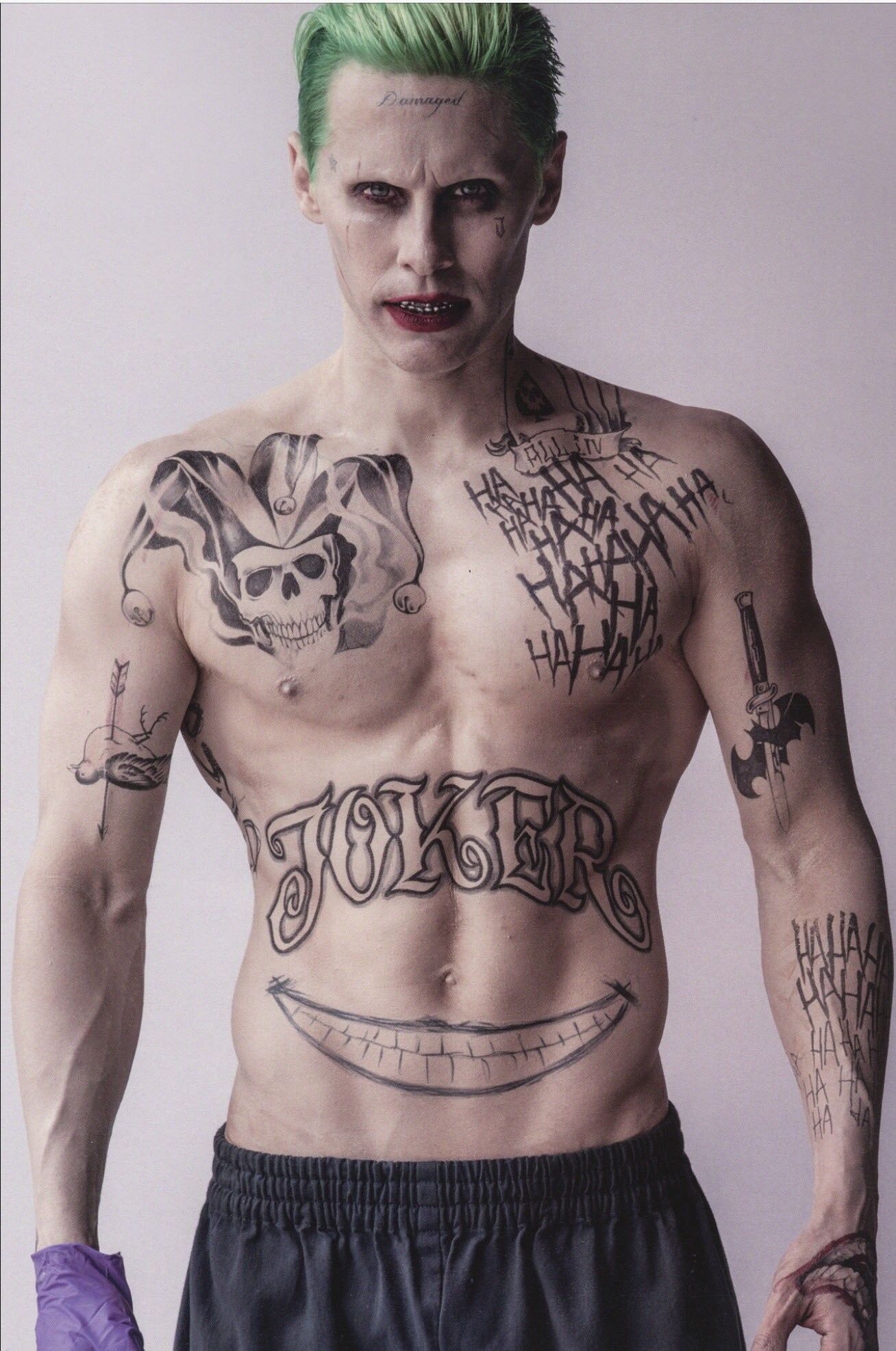 Joker S Tattoos In Suicide Squad Business Insider