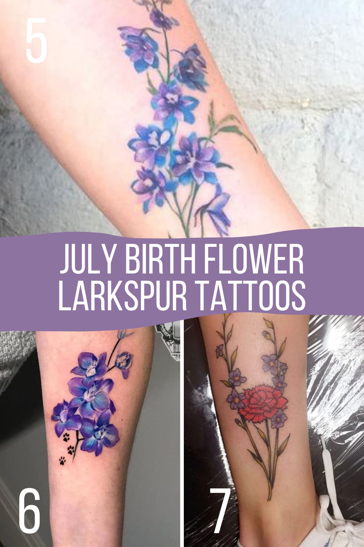 July Birth Flower Tattoo High Resolution 1200 X 1600