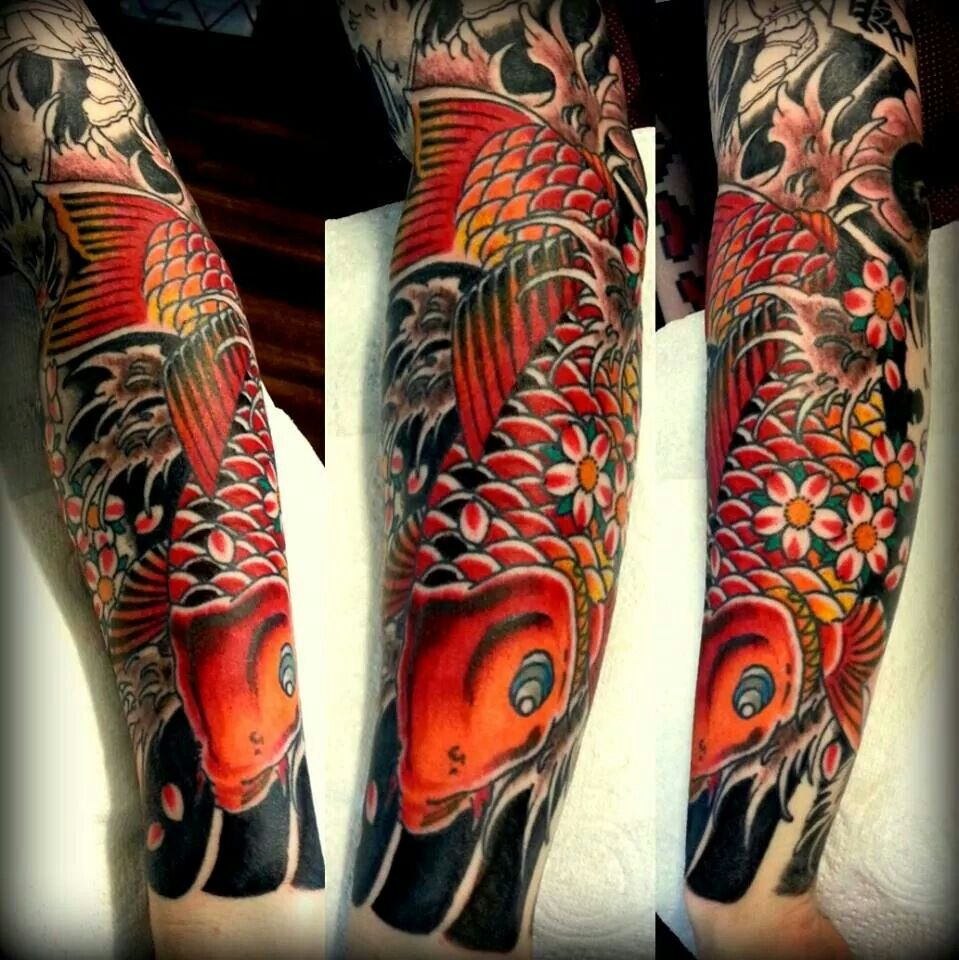 7 Stunning Koi Carp Arm Tattoo Designs