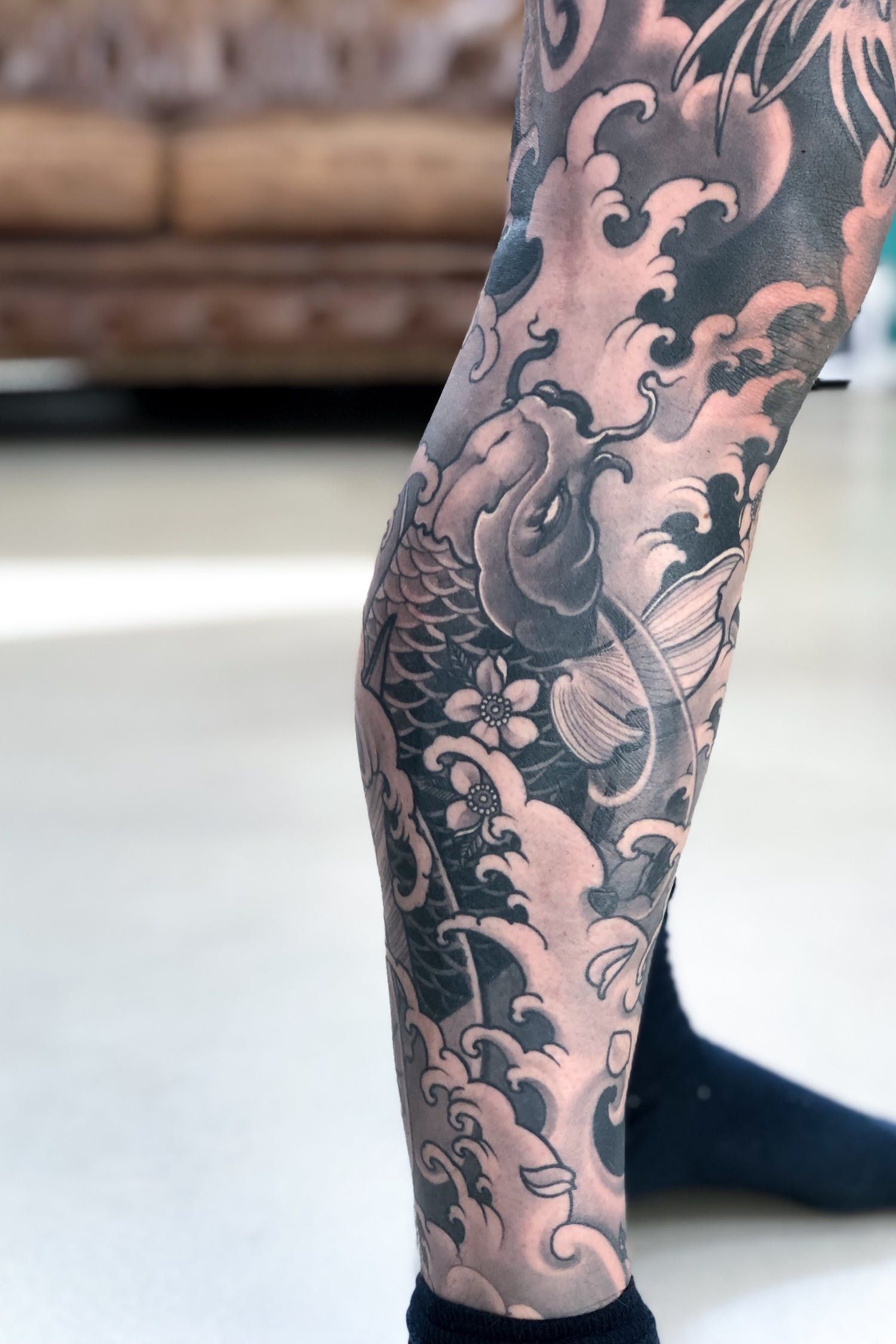 Koi Fish Ying Yang Tattoo Tattoo Japanese Style Japanese Sleeve