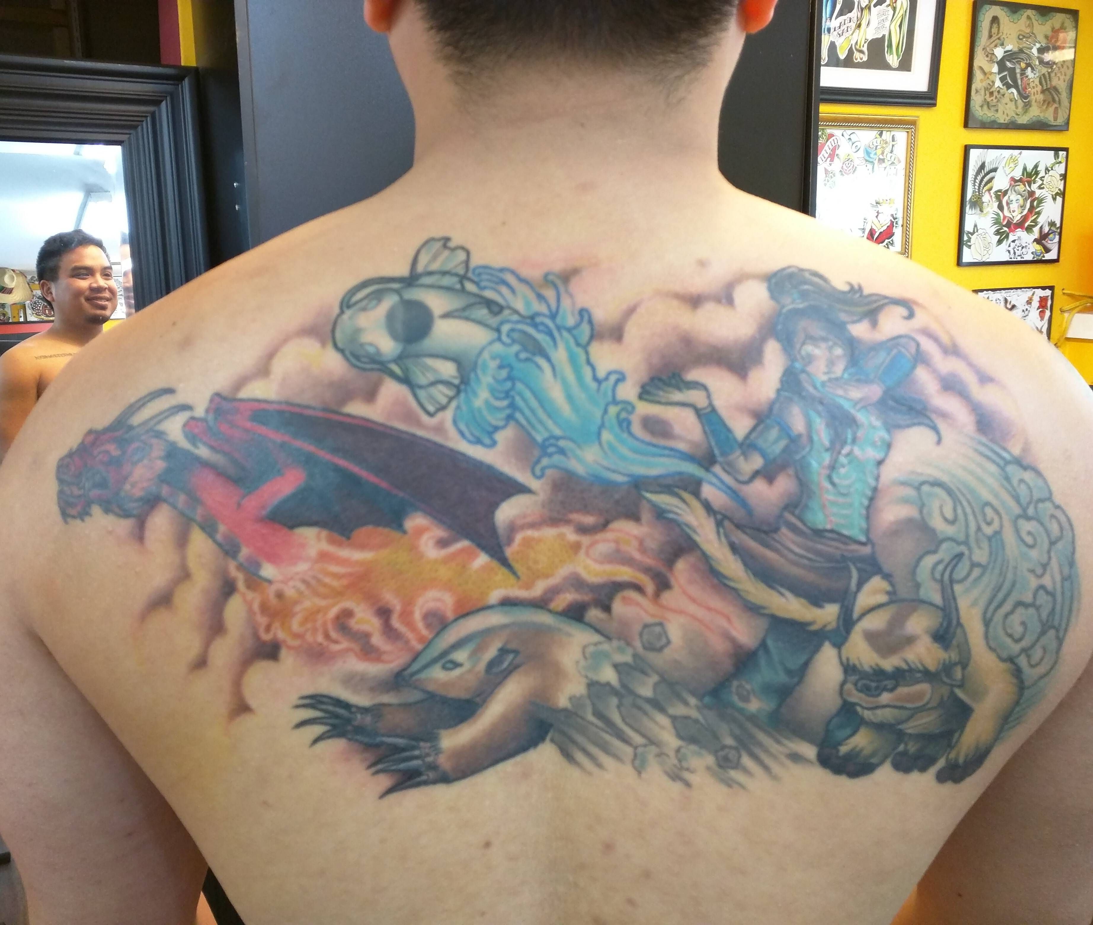 Korra First Session Tara At Rick S Tattoos Arlington Va Tattoos