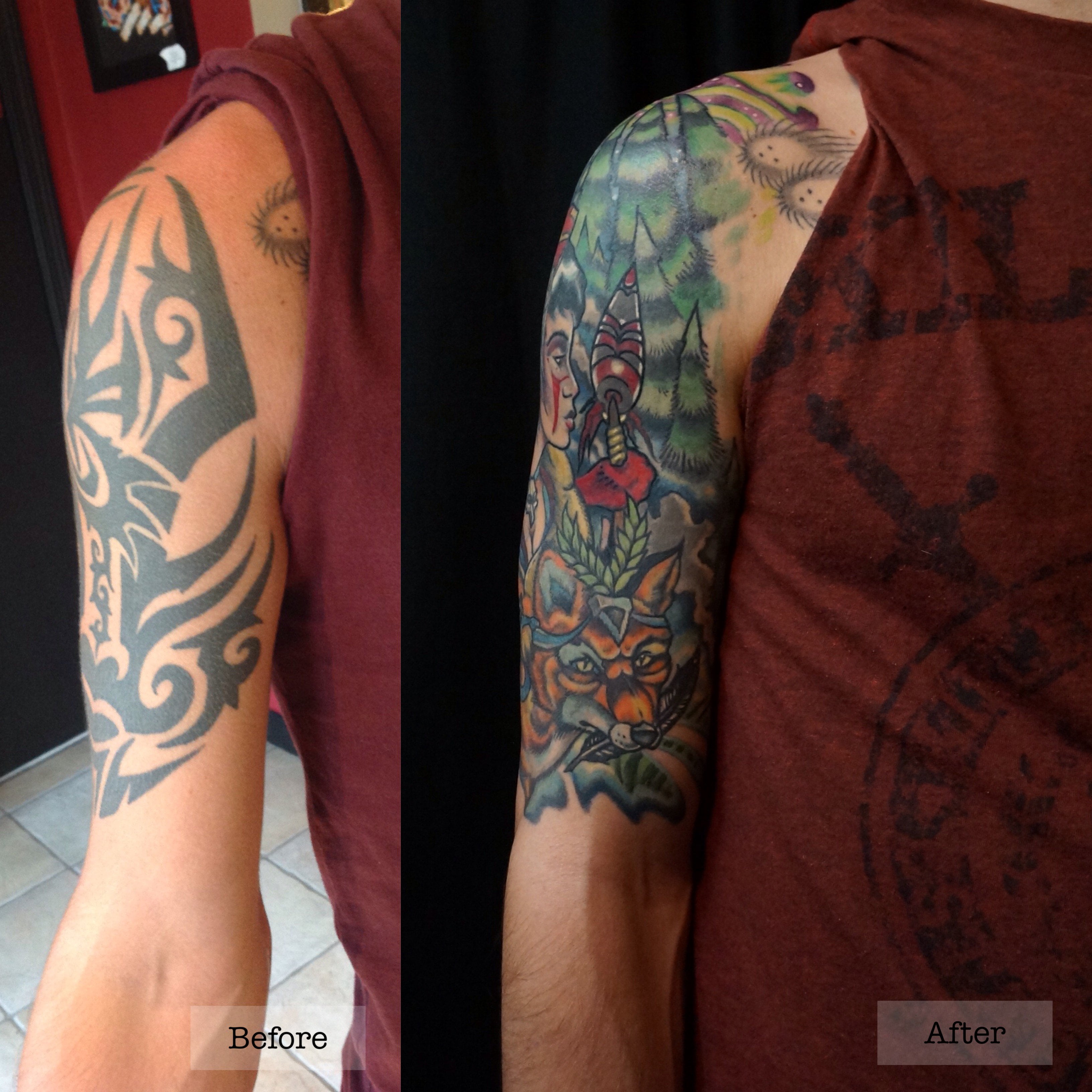 Laser And Coverup By Ken At Pino Bros Cambridge Ma R Tattoos