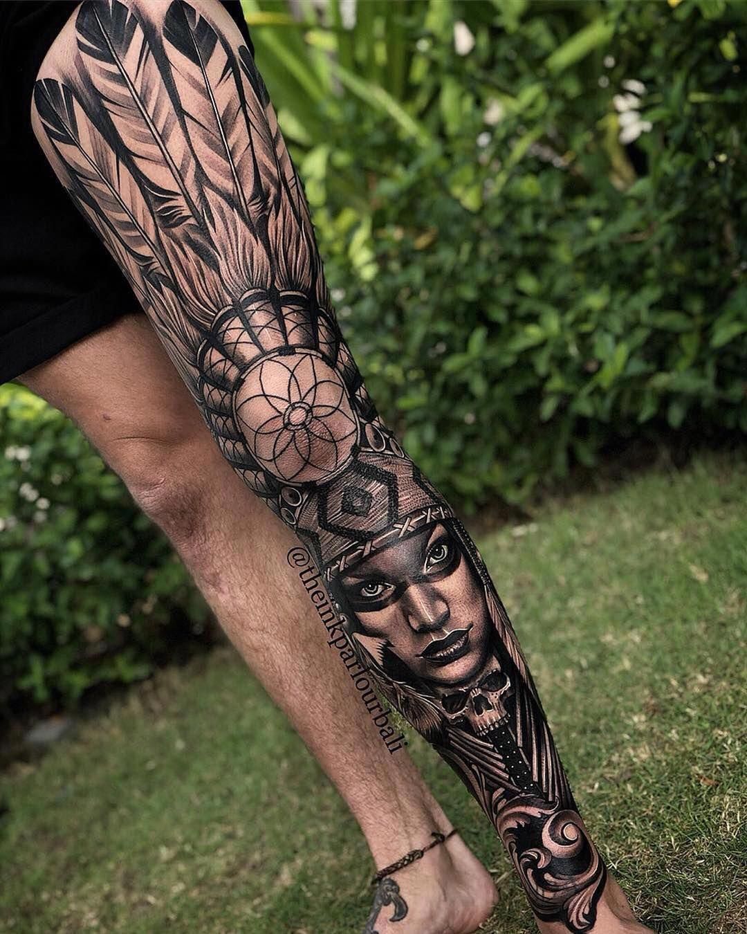 7 Unique Leg Sleeve Tattoo Designs for Men