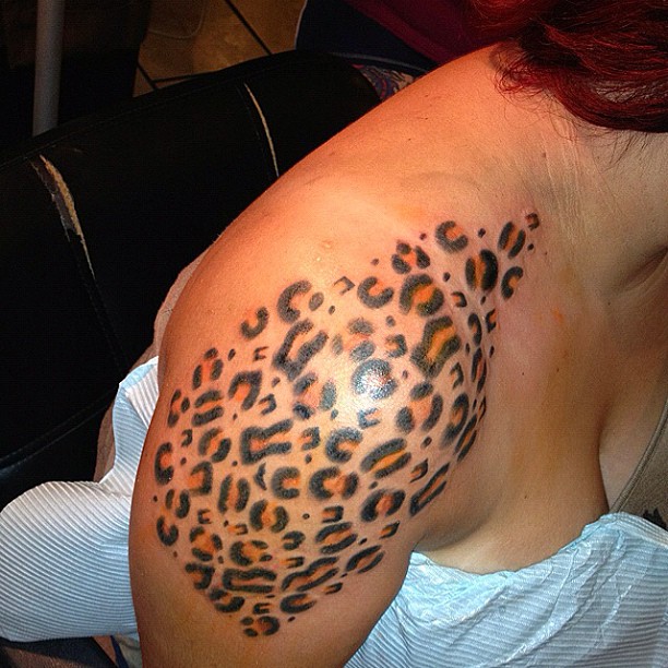 Leopard Print Tattoos On Thigh Designs