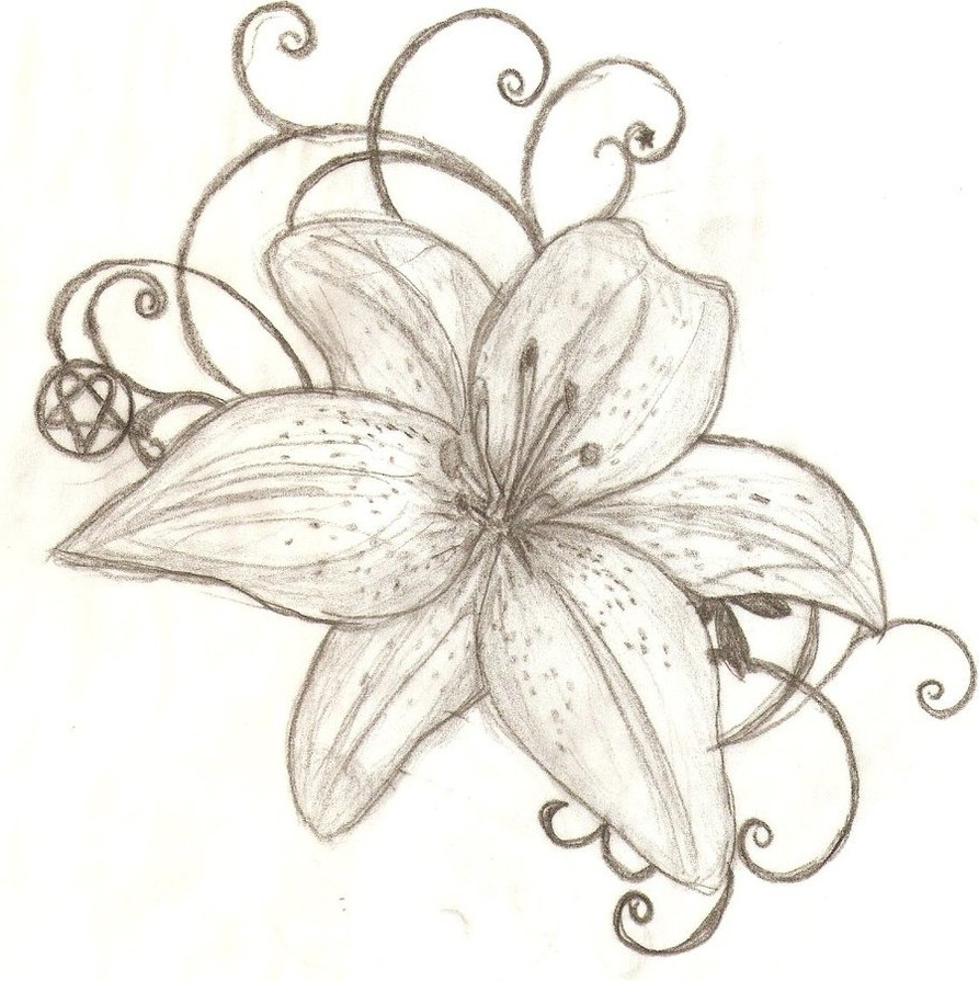 Lily Flower Tattoo Drawing At Getdrawings Free Download