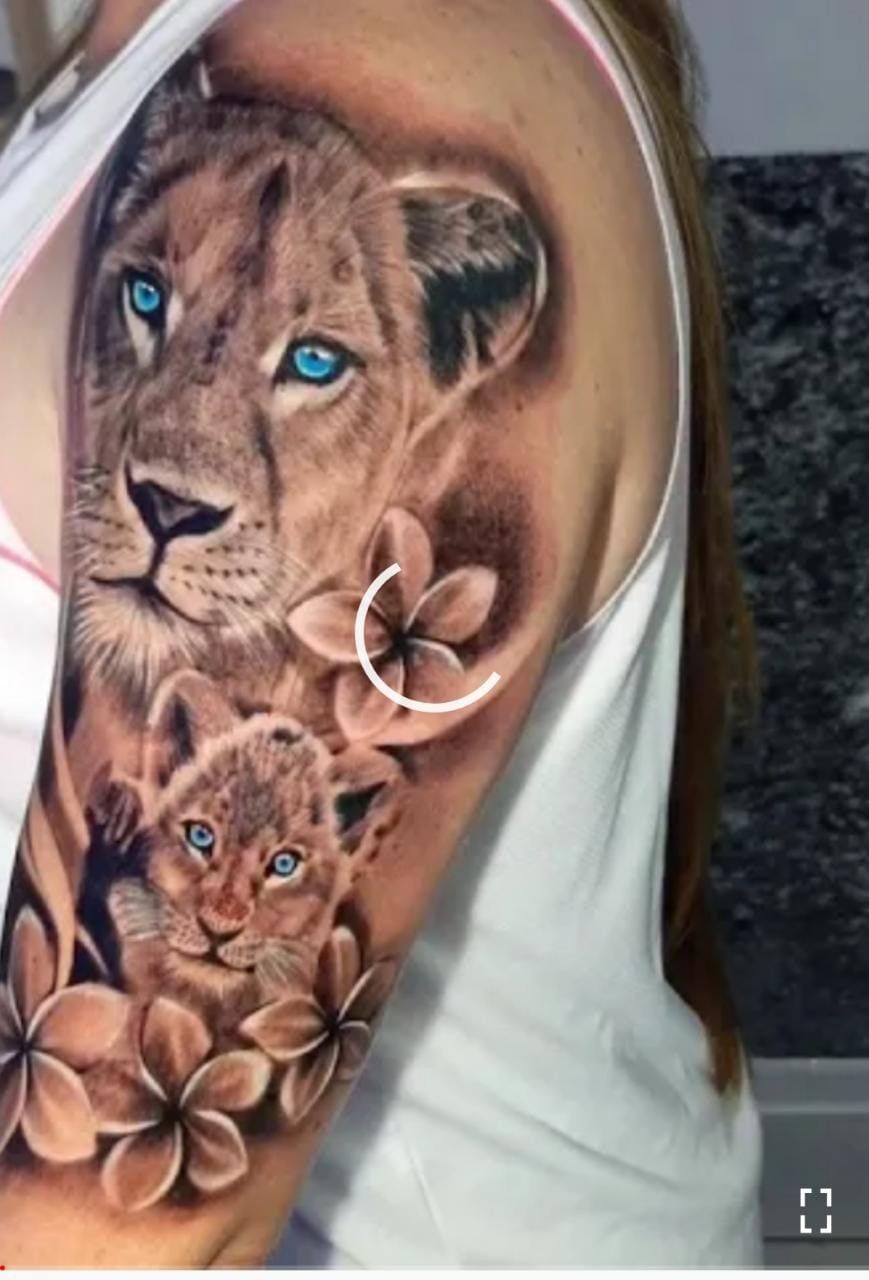 Lioness Cub Tattoo Lioness And Cub Tattoo Tattoos Cubs Tattoo