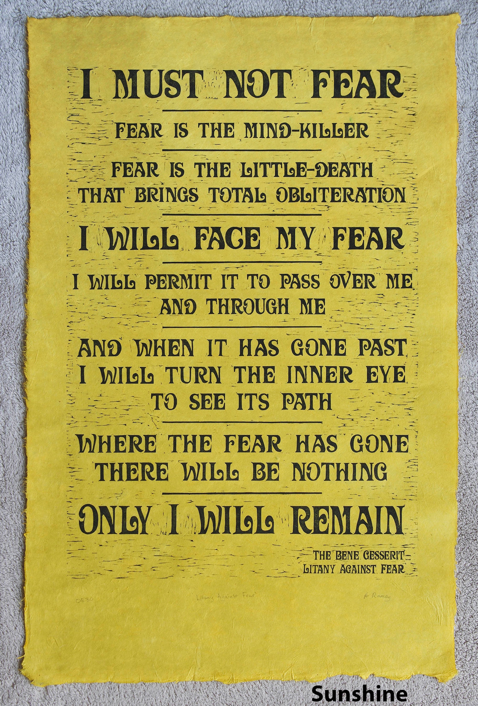 Litany Against Fear Etsy