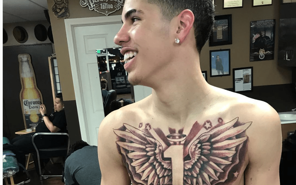 Look Lamelo Ball Shows Off Huge New Chest Tattoo